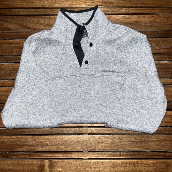 Eddie Bauer Men’s Medium Fleece Snap Mock Pullover - Picture 2 of 3